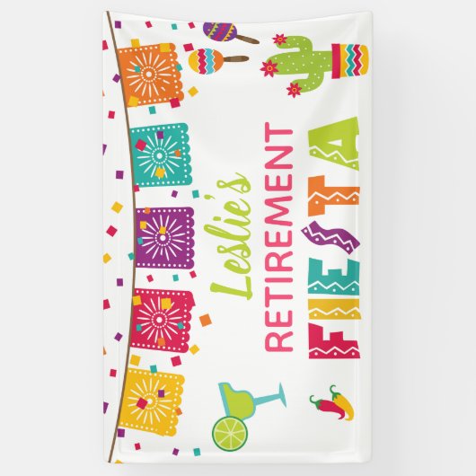 Fiesta Retirement Banner - witte achtergrond #2 (Verticaal)