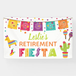 Fiesta Retirement Party Banner - Witte achtergrond