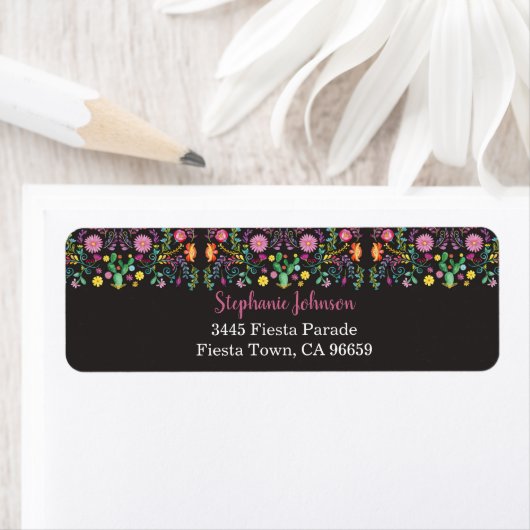 Fiesta Return Address Labels Floral Fiesta (Insitu)