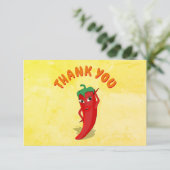 Fiesta Rode Hete Pepper Diva Aangepaste Tekst Bedankkaart (Staand voorkant)