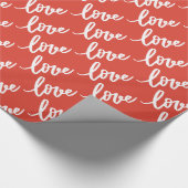 Fiesta rood-wit liefdesscript cadeaupapier (Hoek)