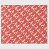 Fiesta rood-wit liefdesscript cadeaupapier (Vlak)