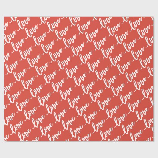 Fiesta rood-wit liefdesscript cadeaupapier (Vlak)