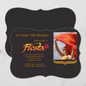 Fiesta Roos Fotouitnodiging Kaart (Voorkant / Achterkant)