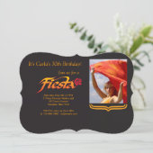 Fiesta Roos Fotouitnodiging Kaart (Staand voorkant)