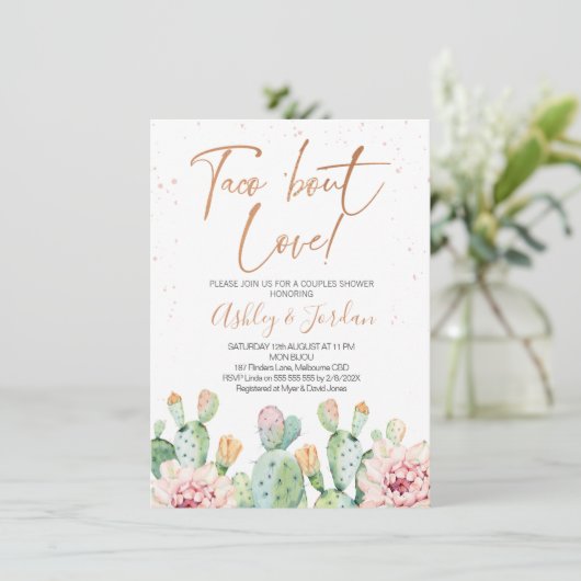 Fiesta Roos Gold Taco's liefdespaar Kaart (Staand voorkant)