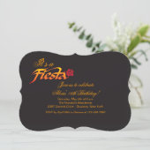 Fiesta Roos Uitnodiging (Staand voorkant)