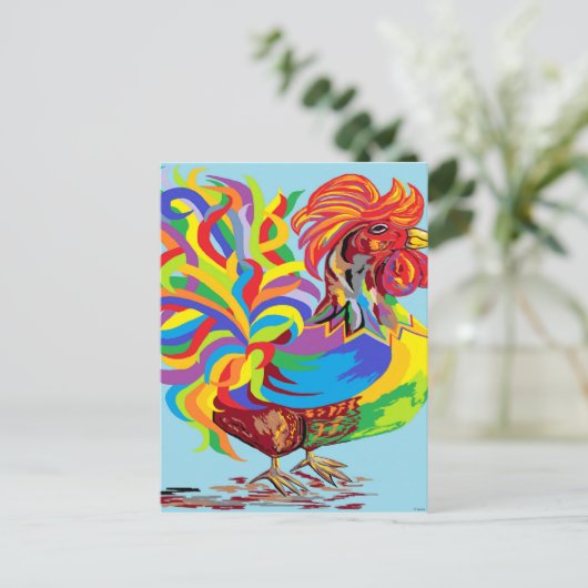 Fiesta Rooster Briefkaart (Staand voorkant)