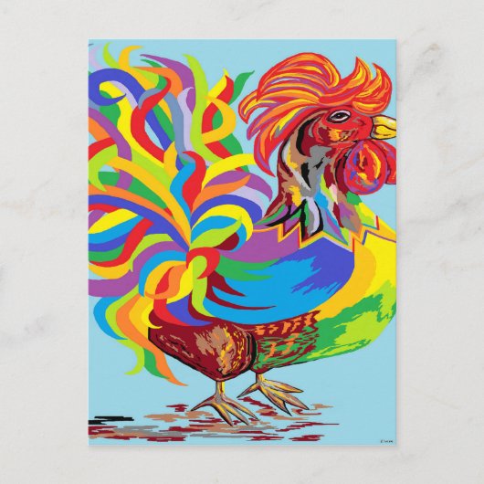 Fiesta Rooster Briefkaart (Voorkant)