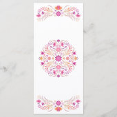 Fiesta Roze Verjaardag Douche Trouwen Menu (Achterkant)