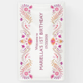 Fiesta Roze Verjaardag Douche Trouwen Spandoek (Verticaal)