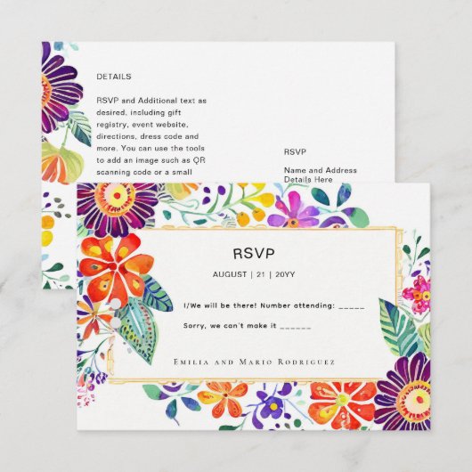 FIESTA RSVP Folkart Bloemen (Voorkant / Achterkant)
