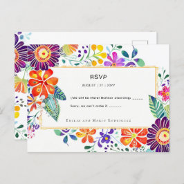 FIESTA RSVP Folkart Bloemen Briefkaart