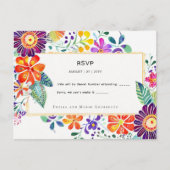 FIESTA RSVP Folkart Bloemen Briefkaart (Voorkant)
