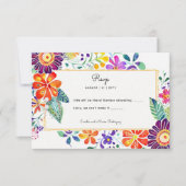 FIESTA RSVP met QR Code Folkart Flowers (Voorkant)