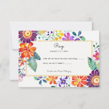 FIESTA RSVP met QR Code Folkart Flowers