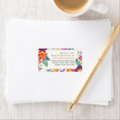 FIESTA RSVP Retouradres Post Folkart Bloemen Etiket (Insitu)