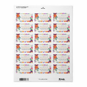 FIESTA RSVP Retouradres Post Folkart Bloemen Etiket (Full Sheet)