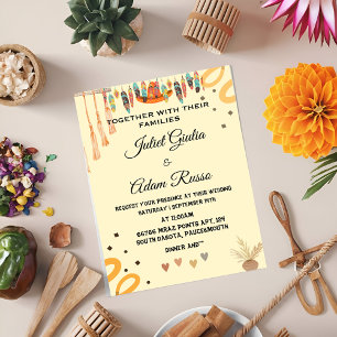 Fiesta rustieke moderne elegante Mexicaanse bruilo Kaart