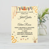 Fiesta rustieke moderne elegante Mexicaanse bruilo Kaart (Staand voorkant)