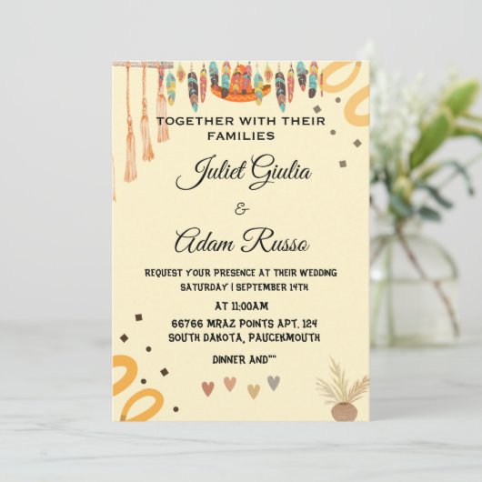 Fiesta rustieke moderne elegante Mexicaanse bruilo Kaart (Staand voorkant)