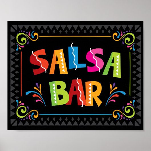 Fiesta SALSA BAR Party Sign Print (Voorkant)