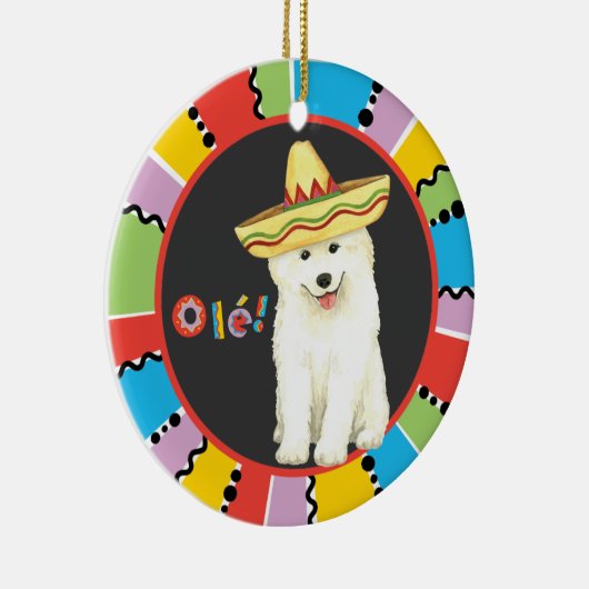Fiesta Samoyed Ceramic Ornament (Rechts)