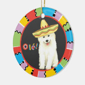 Fiesta Samoyed Ceramic Ornament (Links)