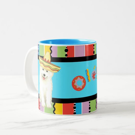 Fiesta Samoyed Two-Tone Coffee Mok (Voorkant links)
