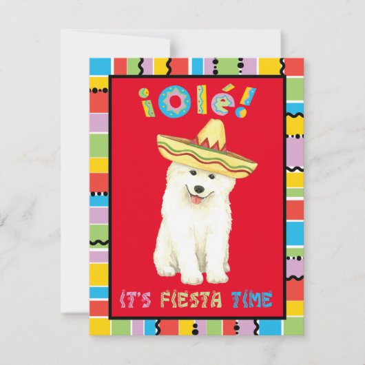 Fiesta Samoyed Uitnodiging (Voorkant)