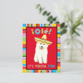 Fiesta Samoyed Uitnodiging (Staand voorkant)