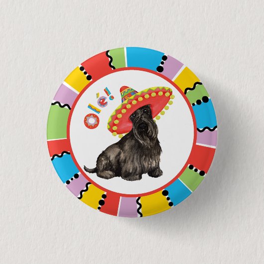 Fiesta Scottish Terrier Ronde Button 3,2 Cm (Voorkant)