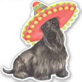 Fiesta Scottish Terrier Vinyl Sticker (Voorkant)