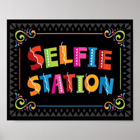 Fiesta SELFIE STATION Party Sign Print (Voorkant)