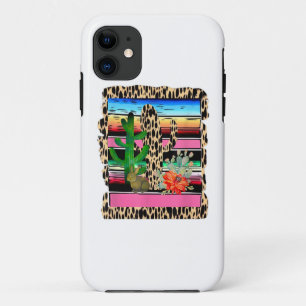 Fiesta Serape Cheetah Cactus Flower Cacti Rabbit Case-Mate iPhone Case