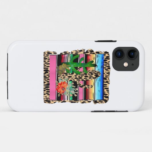 Fiesta Serape Cheetah Cactus Flower Cacti Rabbit Case-Mate iPhone Case (Achterkant (horizontaal))