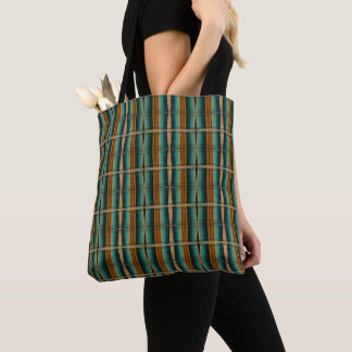 Fiesta Serape Strepen Etnisch Patroon Turkoois Tote Bag