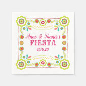 Fiesta Servet Kleurrijke Bloemen Huwelijksfeest (Voorkant)