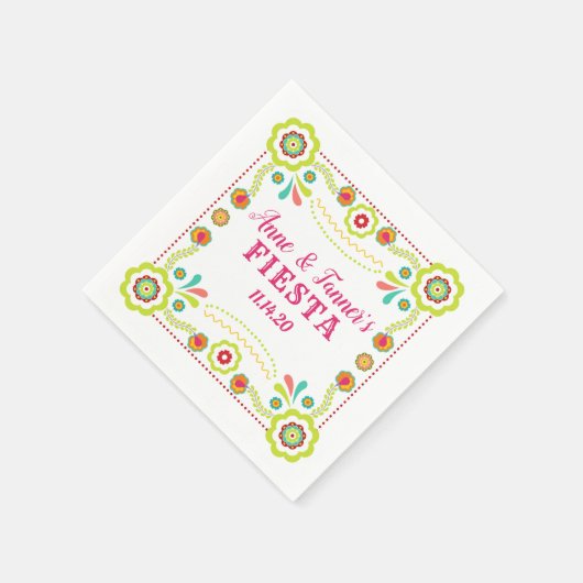 Fiesta Servet Kleurrijke Bloemen Huwelijksfeest (Hoek)