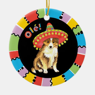 Fiesta Sheltie Keramisch Ornament