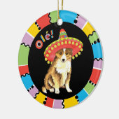Fiesta Sheltie Keramisch Ornament (Links)
