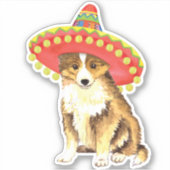 Fiesta Sheltie Vinyl Sticker (Voorkant)