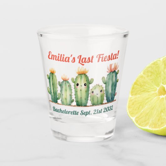 Fiesta Shotglas Cactussen Cute Bachelorette Op Maa Shot Glas (Voorkant)