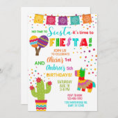 Fiesta siblings meisjes verjaardagsuitnodiging. kaart (Voorkant / Achterkant)