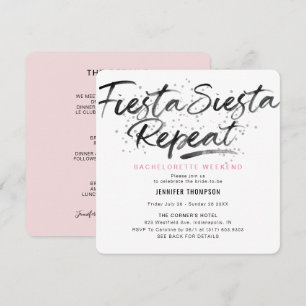 Fiesta Siesta Herhaal Bachelorette Party Uitnodigi Kaart