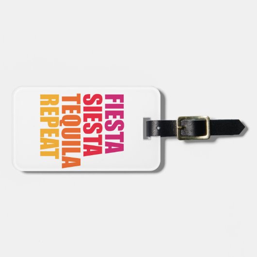 Fiesta, Siesta, Tequila Bachelorette Vacation Bagagelabel (Voorkant horizontaal)