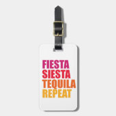 Fiesta, Siesta, Tequila Bachelorette Vacation Bagagelabel (Voorkant verticaal)