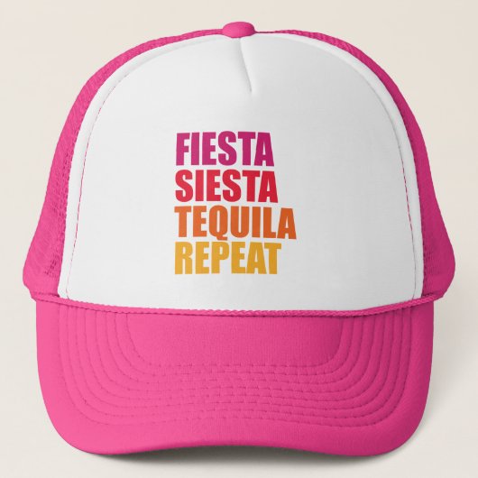 Fiesta, Siesta, Tequila Bachelorette Vacation Trucker Pet (Voorkant)