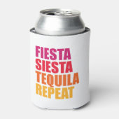 Fiesta, Siesta, Tequila Bachelorette Vakantie Blikjeskoeler (Blikje Voorkant)