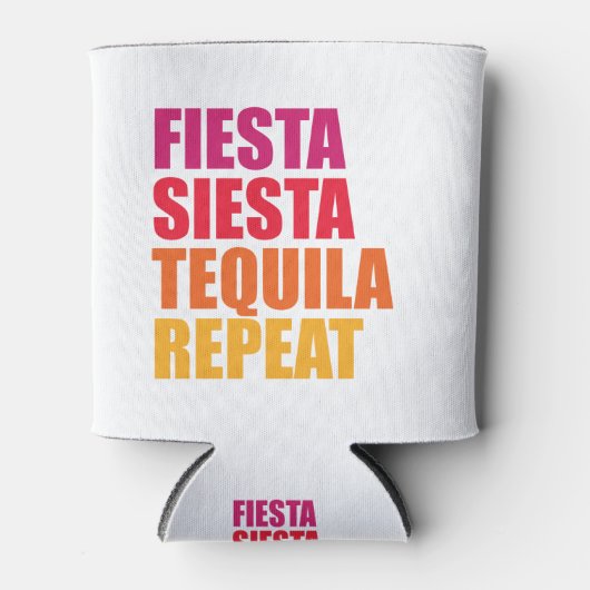 Fiesta, Siesta, Tequila Bachelorette Vakantie Blikjeskoeler (Voorkant)
